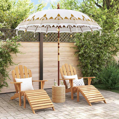 Balinese Parasol Cream 215 x 215 x 260 cm Cotton and Wood