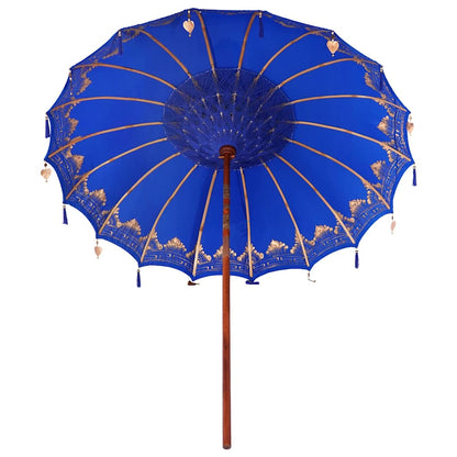Balinese Parasol Blue (210-220) x 260 cm Cotton and solid wood