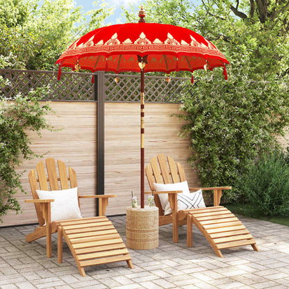 Balinese Parasol Red (180-190) x 260 cm Cotton and solid wood