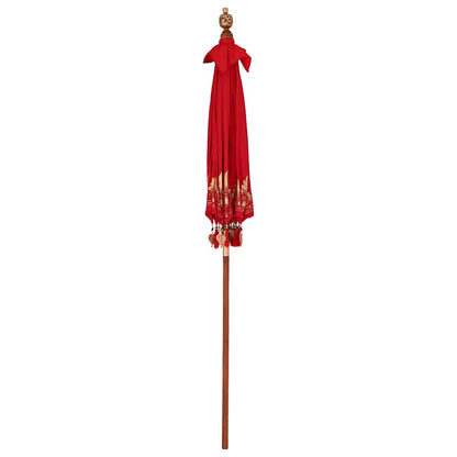 Balinese Parasol Red (180-190) x 260 cm Cotton and solid wood