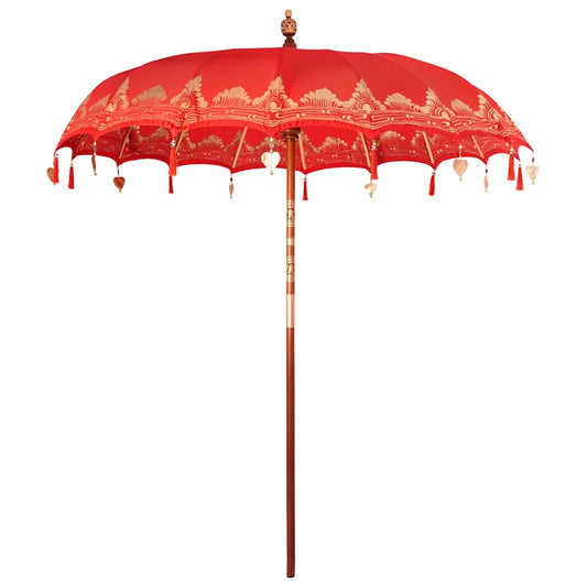 Balinese Parasol Red (210-220) x 260 cm Cotton and solid wood