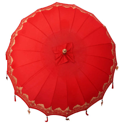 Balinese Parasol Red (210-220) x 260 cm Cotton and solid wood