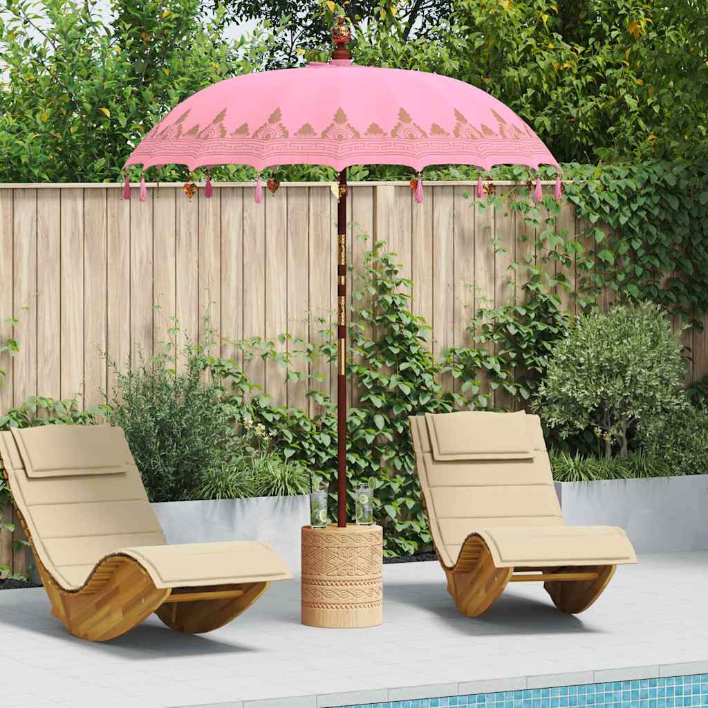 Balinese Parasol Pink (180-190) x 260 cm Cotton and solid wood