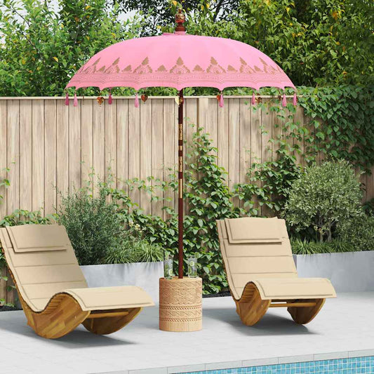 Balinese Parasol Pink (180-190) x 260 cm Cotton and solid wood