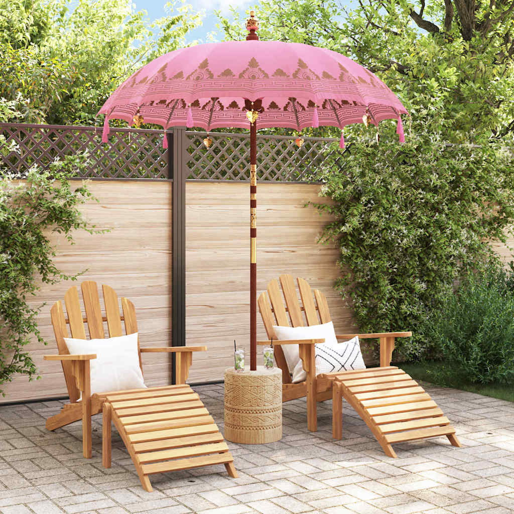 Balinese Parasol Pink (180-190) x 260 cm Cotton and solid wood