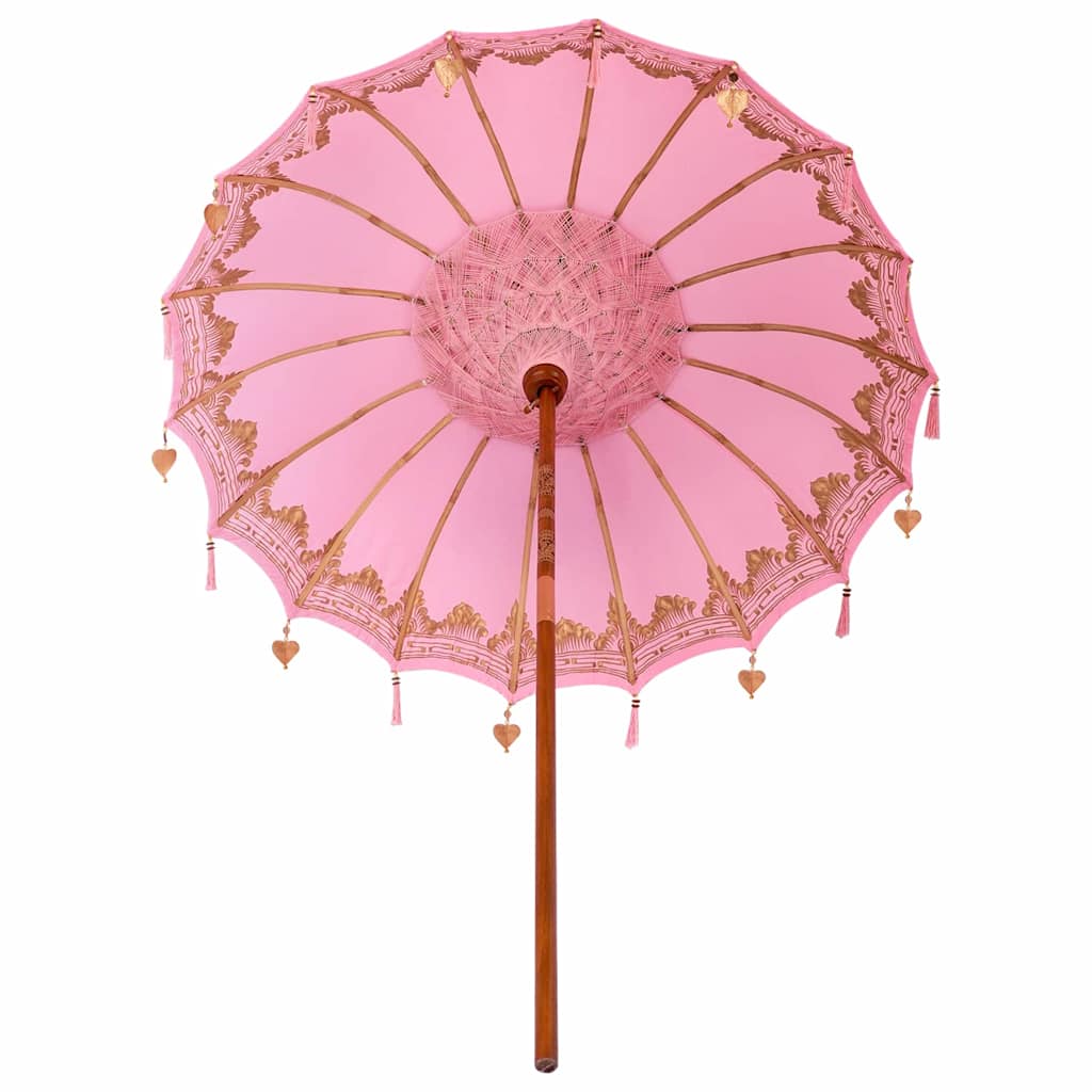 Balinese Parasol Pink (180-190) x 260 cm Cotton and solid wood
