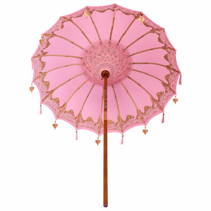 Balinese Parasol Pink (180-190) x 260 cm Cotton and solid wood