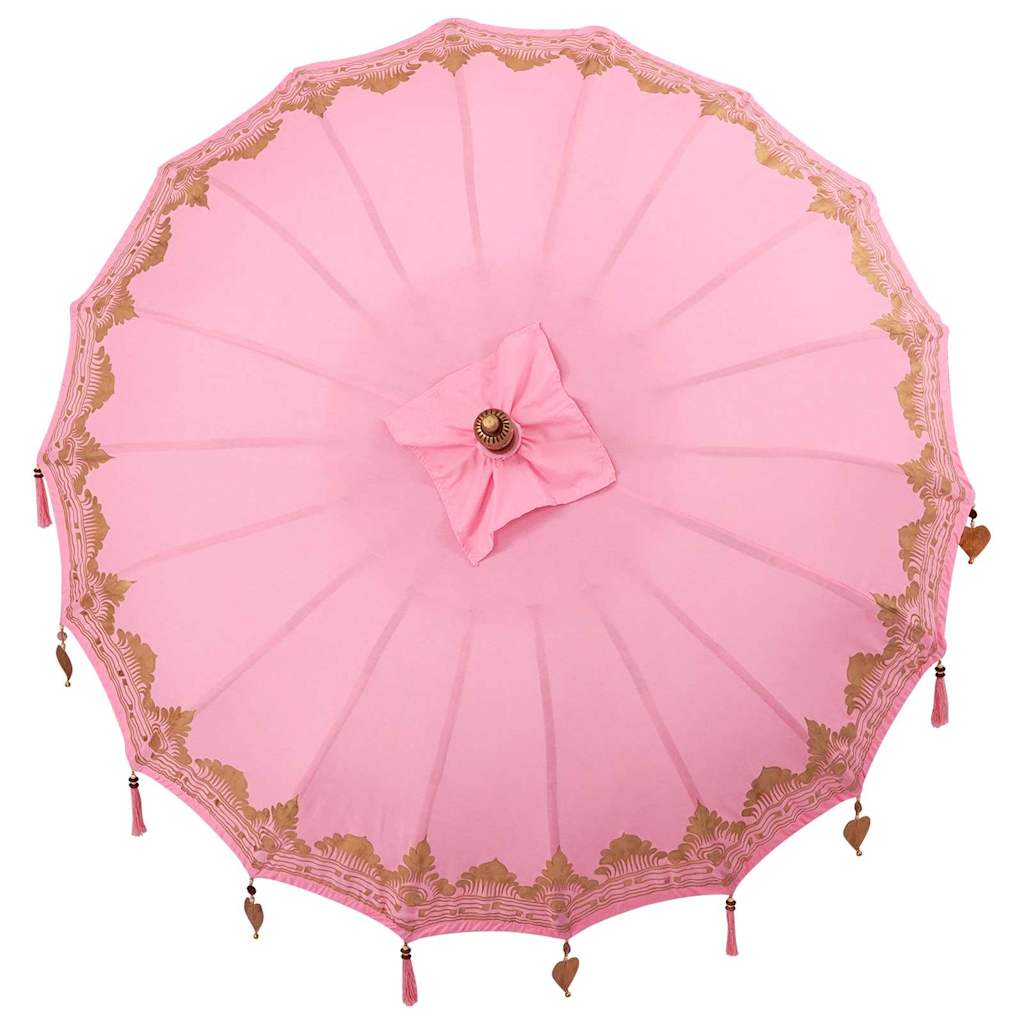Balinese Parasol Pink (180-190) x 260 cm Cotton and solid wood