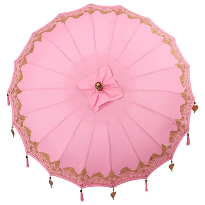 Balinese Parasol Pink (180-190) x 260 cm Cotton and solid wood