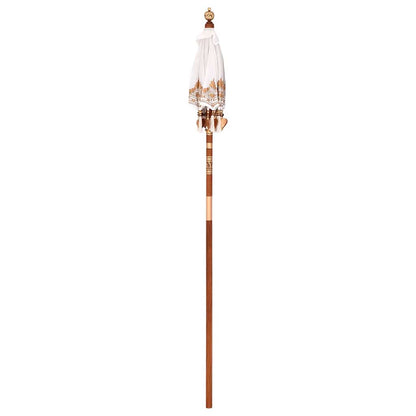 Balinese Parasol Cream (90-100) x 260 cm Cotton and solid wood