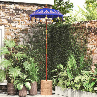 Balinese Parasol Blue (90-100) x 260 cm Cotton and solid wood