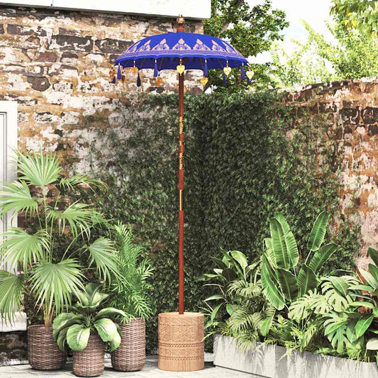 Balinese Parasol Blue (90-100) x 260 cm Cotton and solid wood