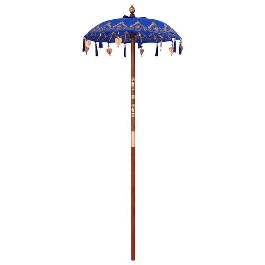Balinese Parasol Blue (90-100) x 260 cm Cotton and solid wood