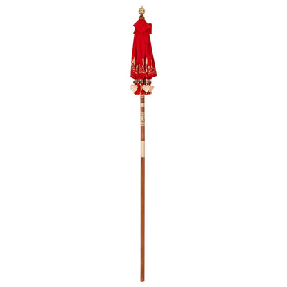 Balinese Parasol Red (90-100) x 260 cm Cotton and solid wood