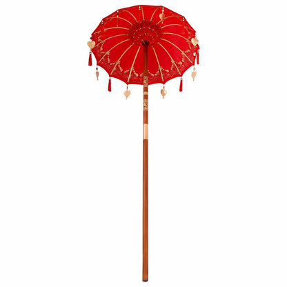 Balinese Parasol Red (90-100) x 260 cm Cotton and solid wood