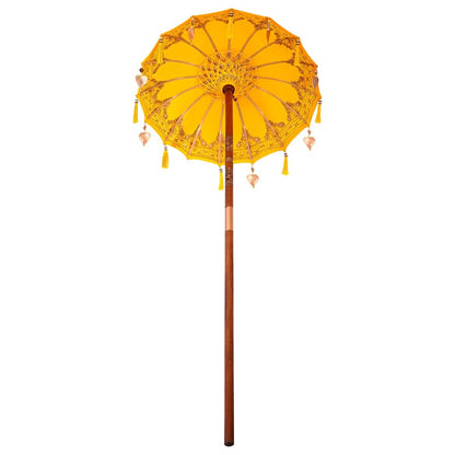 Balinese Parasol Yellow (90-100) x 260 cm Cotton and solid wood