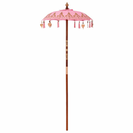 Balinese Parasol Pink (90-100) x 260 cm Cotton and solid wood