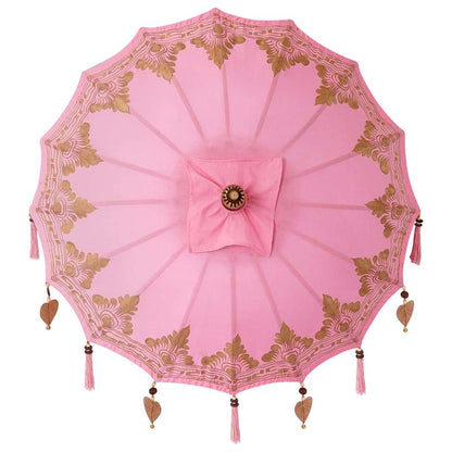 Balinese Parasol Pink (90-100) x 260 cm Cotton and solid wood