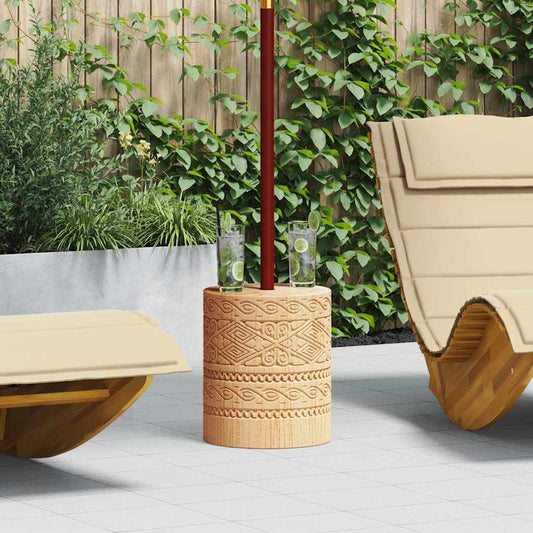 Parasol Base 28.05 kg Natural Solid Wood Cylindrical