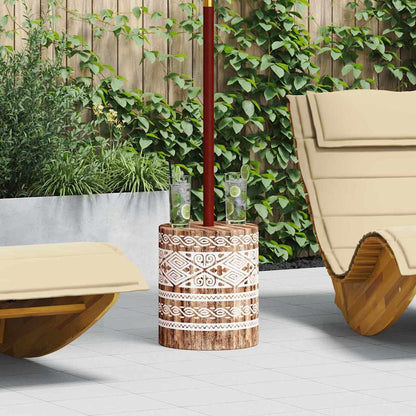 Parasol Base White Washed Ø34 x 40 cm Solid Wood