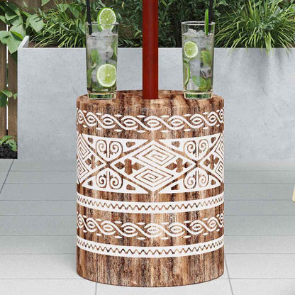 Parasol Base White Washed Ø34 x 40 cm Solid Wood