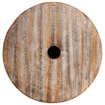 Parasol Base White Washed Ø34 x 40 cm Solid Wood