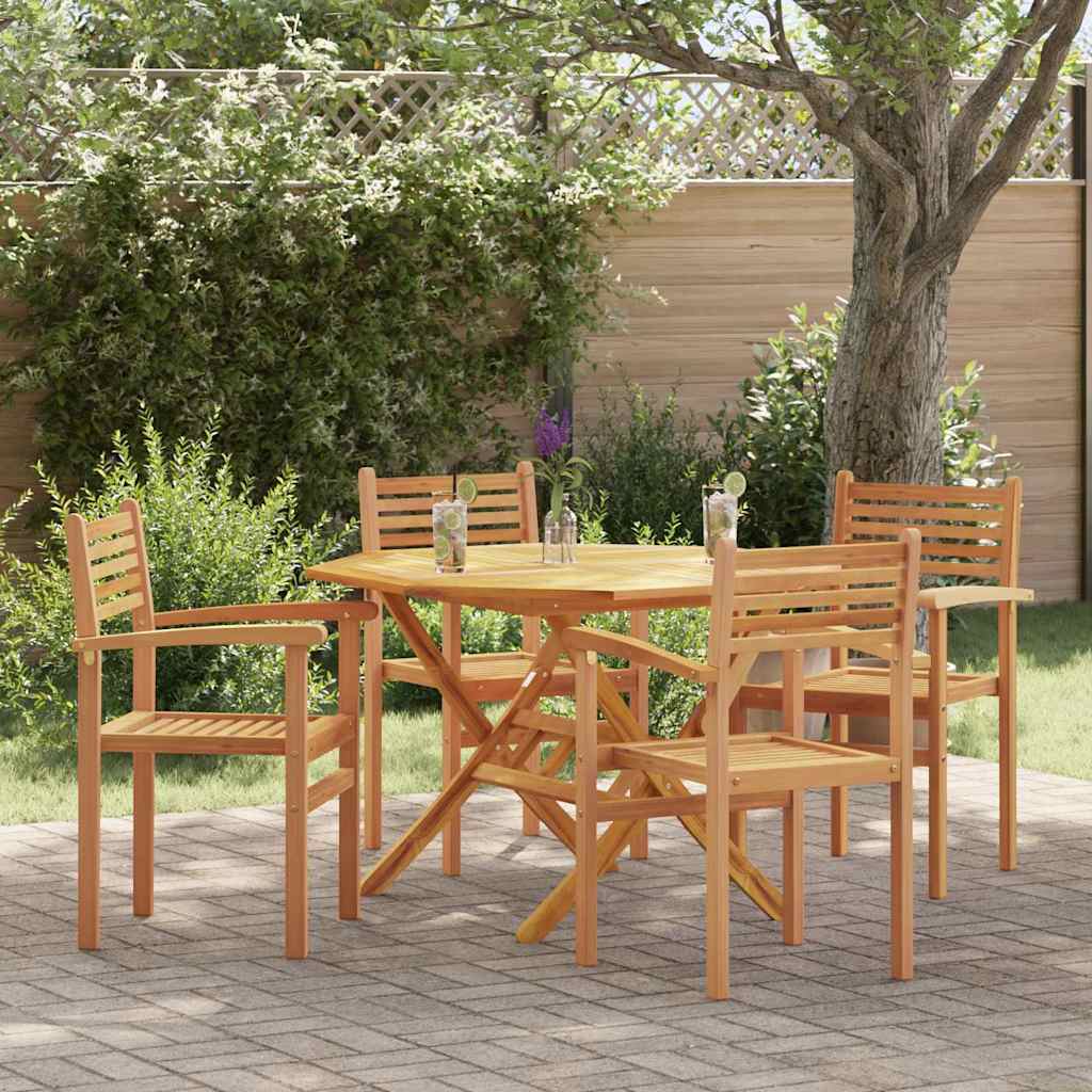 Chair 4 pcs Brown 56 x 55 x 90.5 cm Solid Teak Wood