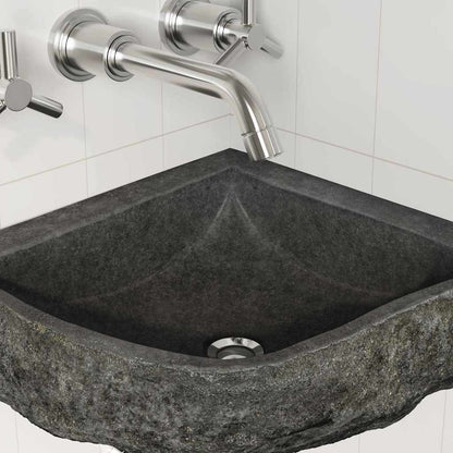 Wall Hung Corner Basin Grey (30-37) x (30-37) x 12 cm