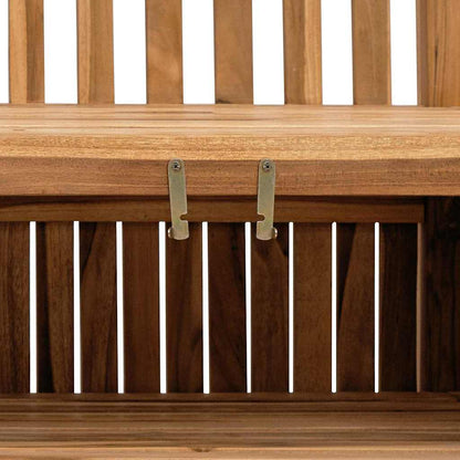 Garden Storage Bench Brown 114 x 60 x 90 cm Solid teak wood