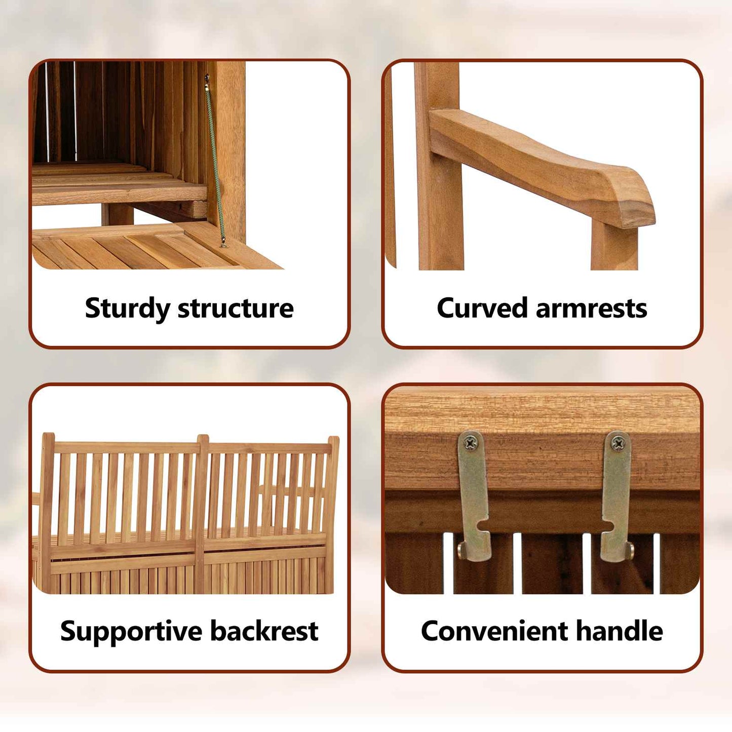 Garden Bench with Storage 150 x 60 x 90 cm Solid Teak Wood