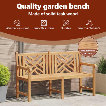 Garden Bench 150 x 60 x 90 cm Solid Teak Wood