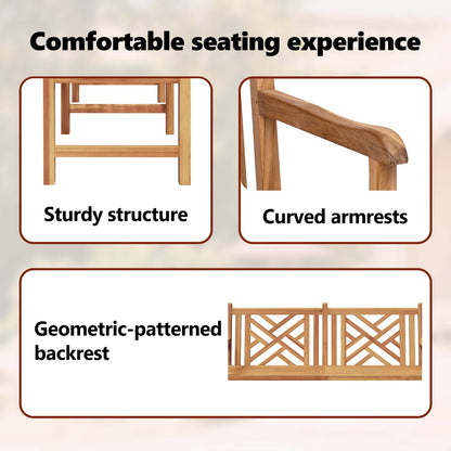 Garden Bench 150 x 60 x 90 cm Solid Teak Wood