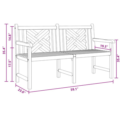 Garden Bench 150 x 60 x 90 cm Solid Teak Wood