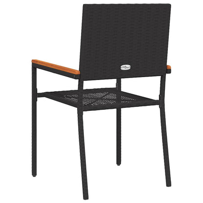 Garden Stacking Chairs 2 pcs Black and Brown 54 x 56 x 90 cm
