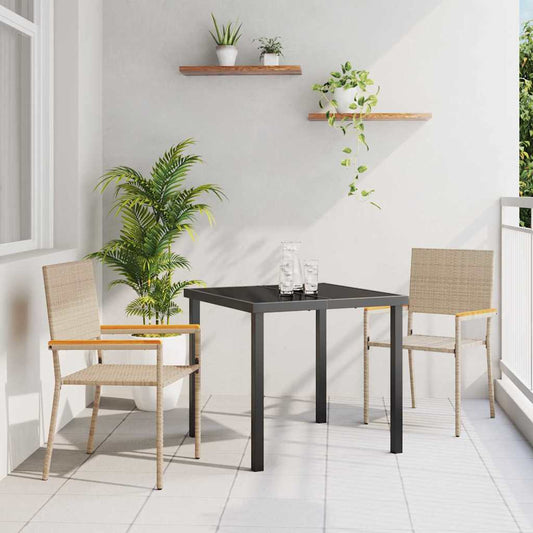 Garden Stacking Chairs 2 pcs Cream and Brown