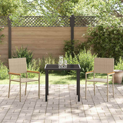 Garden Stacking Chairs 2 pcs Cream and Brown 54 x 56 x 90 cm