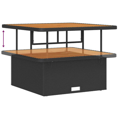 Garden Dining Set Black Poly rattan