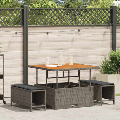 Garden Dining Set Grey Poly rattan