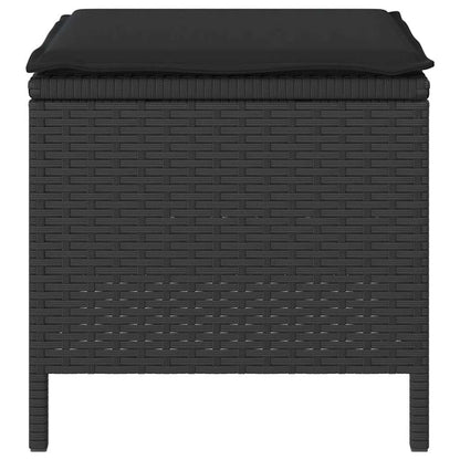 Garden Dining Set Black Poly rattan