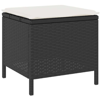 Garden Dining Set Black Poly rattan