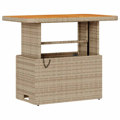 Garden Dining Set Beige Poly rattan