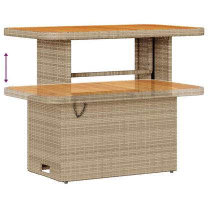 Garden Dining Set Beige Poly rattan