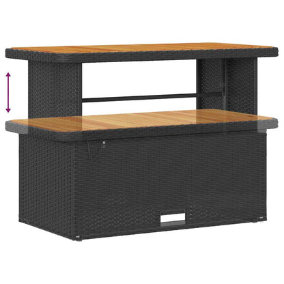 Garden Dining Set Black Poly rattan