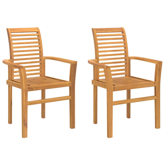 Dining Chair 2 pcs Solid Teak Wood Brown 62 x 55 x 94 cm