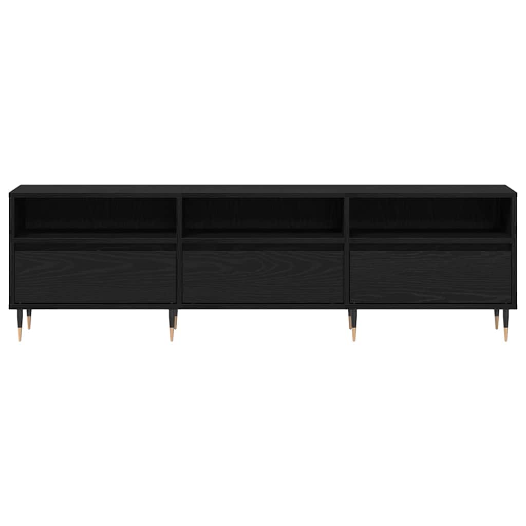 TV Cabinet Black Oak 150 x 30 x 45 cm Engineered Wood