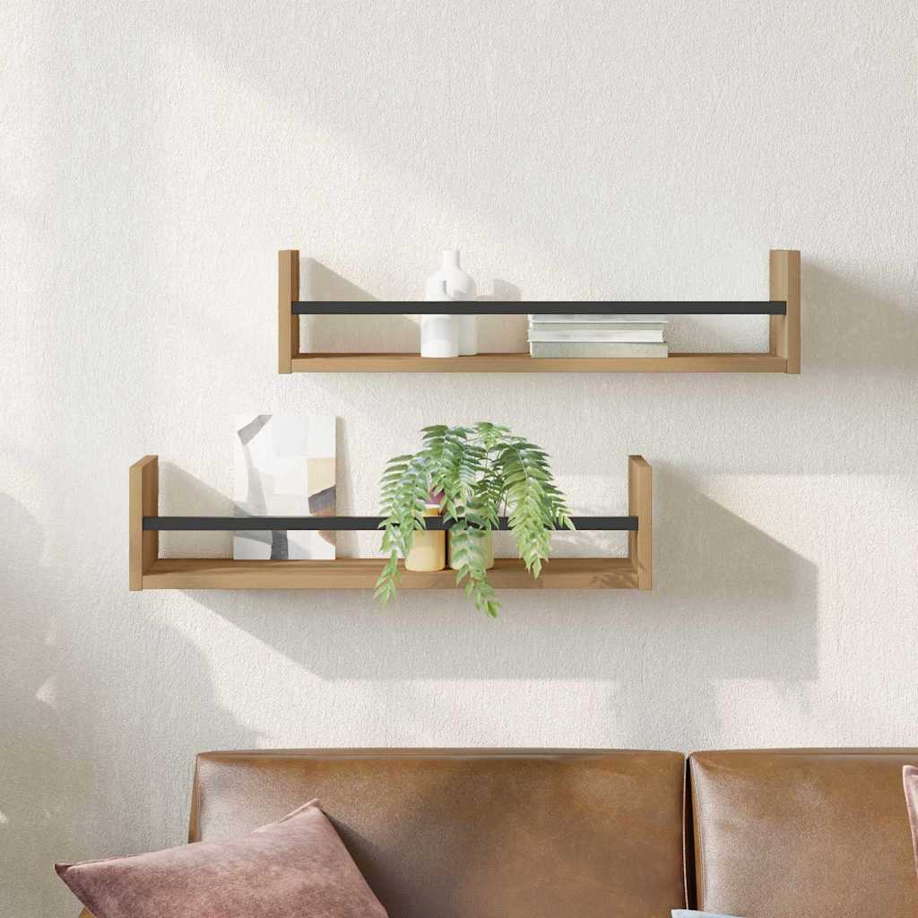 Wall Shelf Wall-Mounted 2 pcs Artisan Oak 60 x 16 x 14 cm