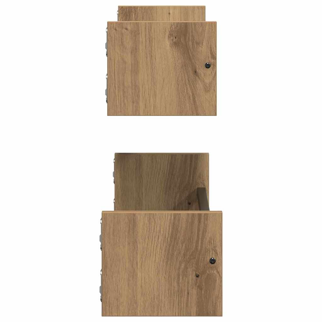 Wall Shelf Wall-Mounted 2 pcs Artisan Oak 60 x 16 x 14 cm