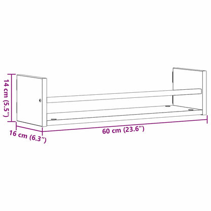Wall Shelf Wall-Mounted 2 pcs Artisan Oak 60 x 16 x 14 cm