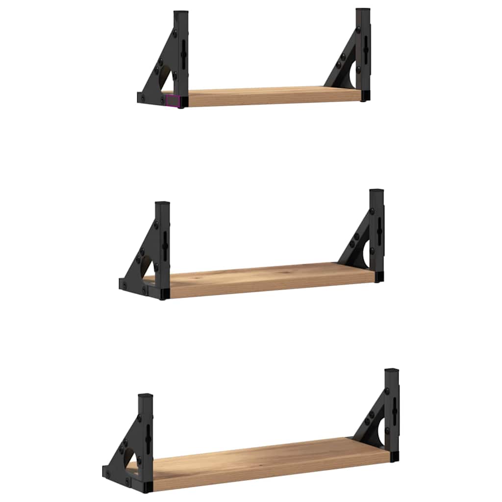 Wall Shelf Wall-Mounted 3 pcs Smoke Oak 37 x 12 x 13 cm