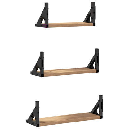 Wall Shelf Wall-Mounted 3 pcs Smoke Oak 37 x 12 x 13 cm